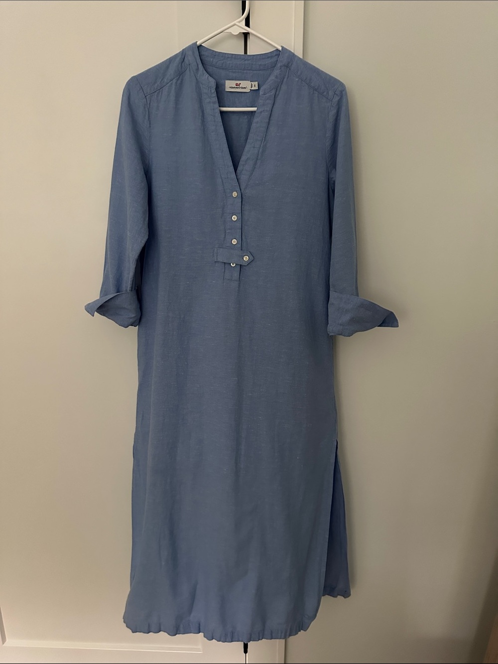 Vineyard Vines Light Blue Linen-Blend Tunic Pool Cover-Up